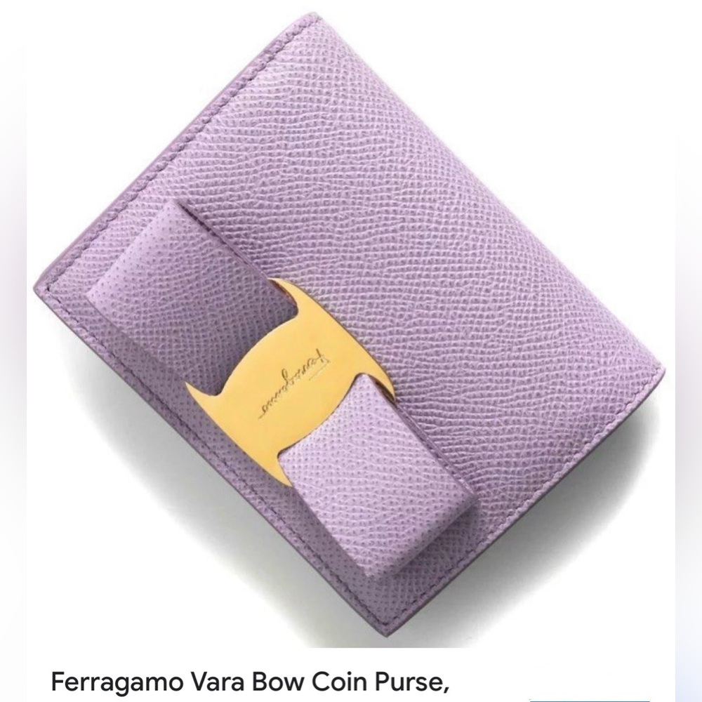 Salvatore Ferragamo Purple and Gold Key & Card Holder